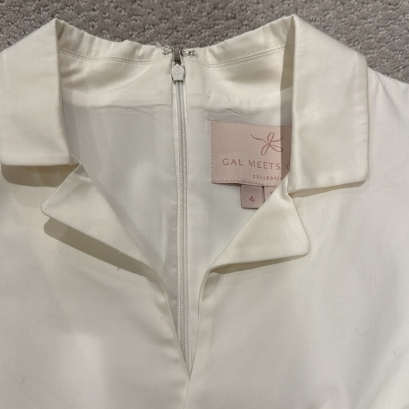 “Gal Meets Glam” faux wrap, A-line dress, sash, pockets. SZ 4. Off White - Picture 2 of 13